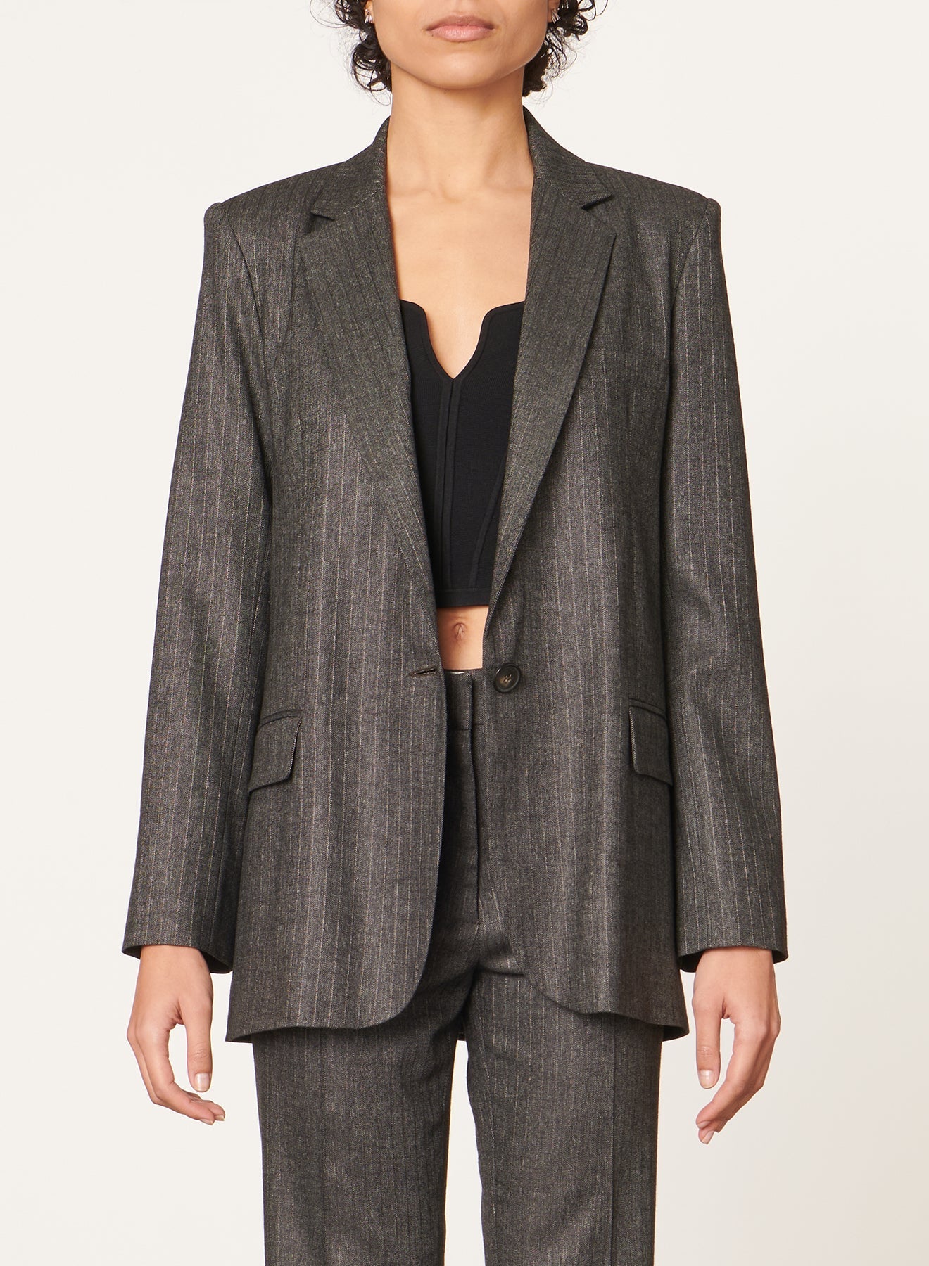 Blazer Tilia en laine mélangée - Anthracite Chiné