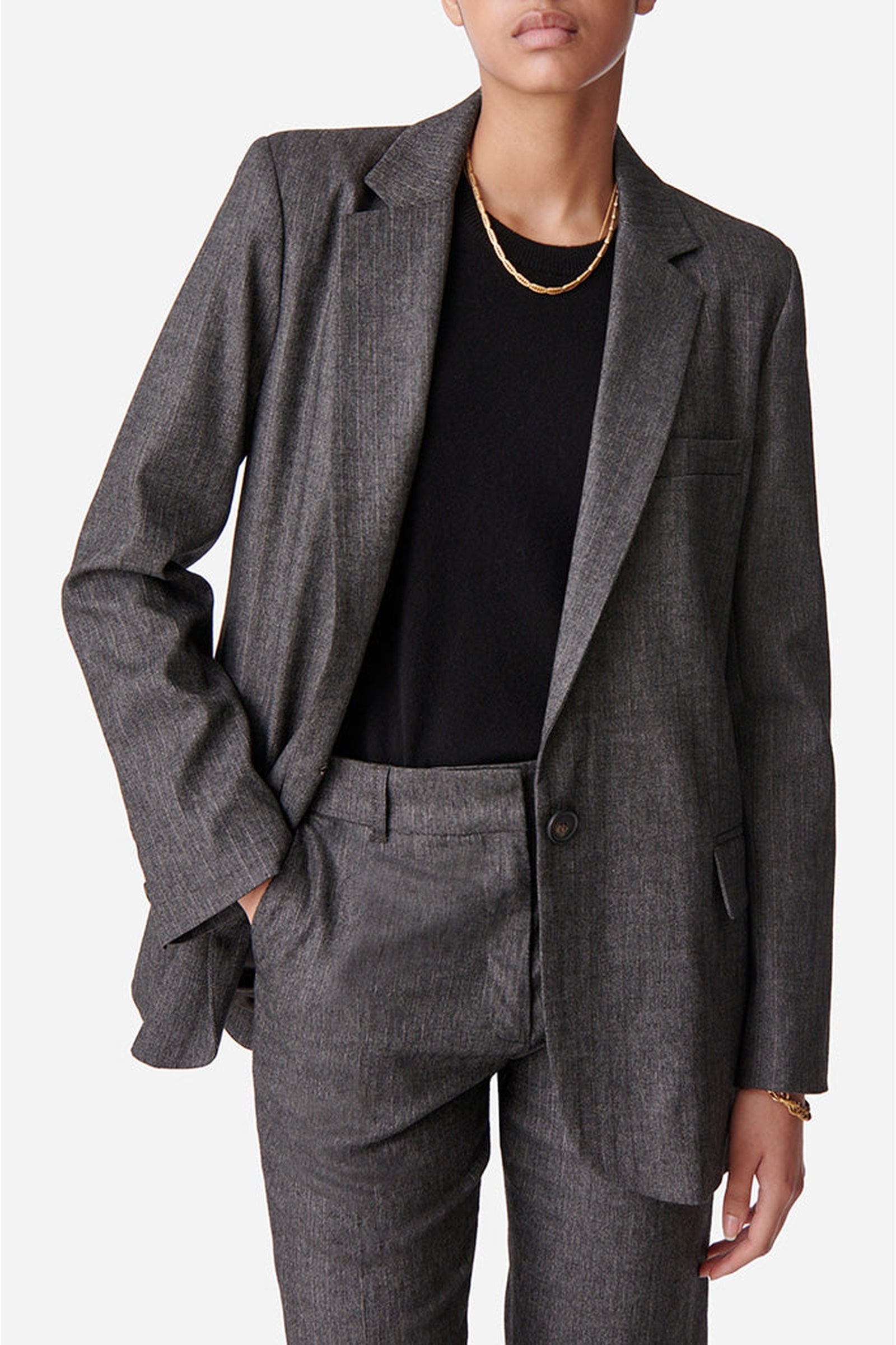 Blazer Tilia en laine mélangée - Anthracite Chiné