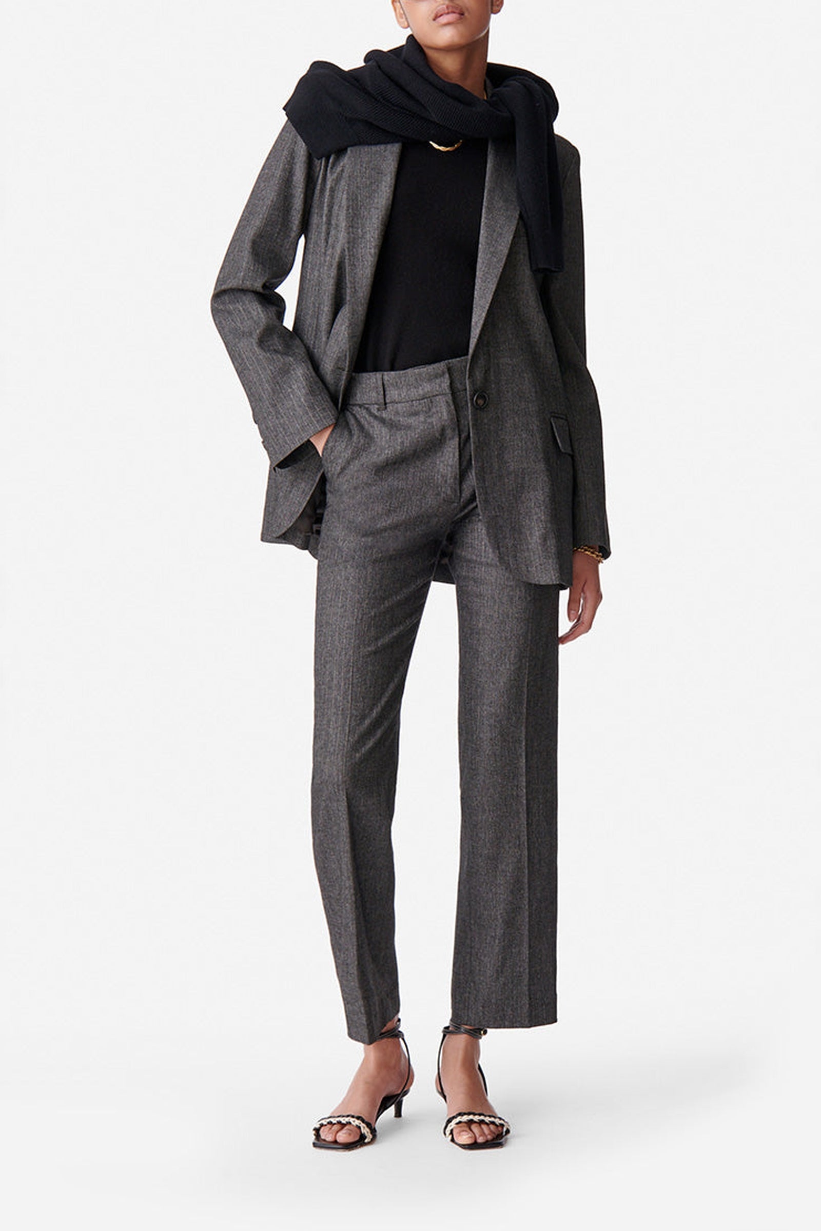 Blazer Tilia en laine mélangée - Anthracite Chiné