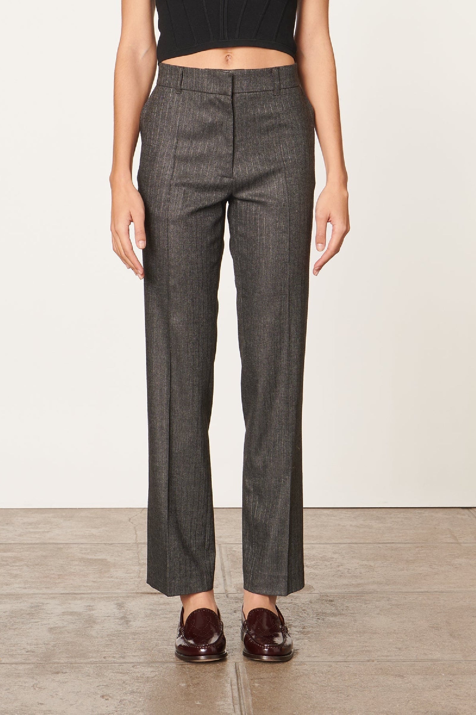 Pantalon Dandy en laine mélangée - Anthracite Chiné