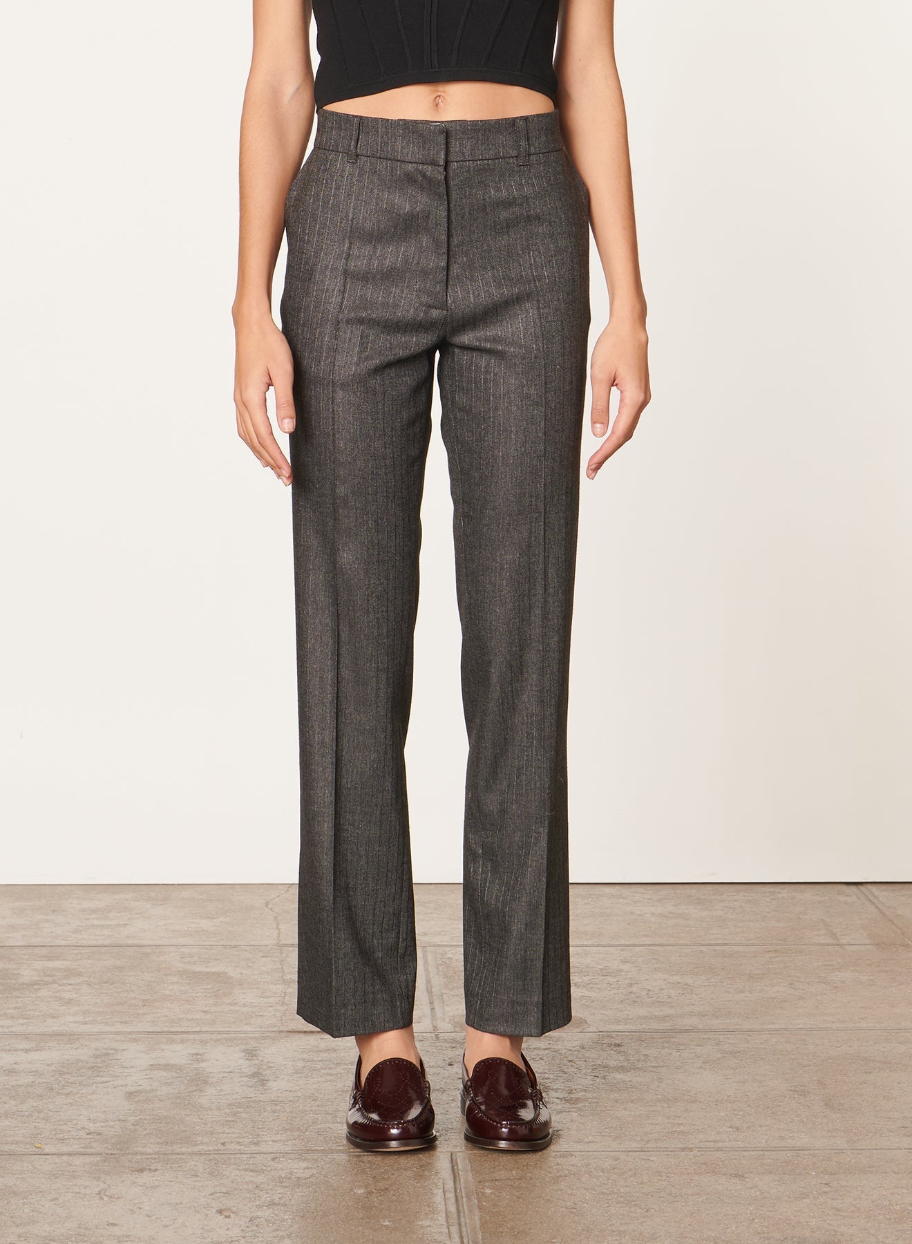 Pantalon Dandy en laine mélangée - Anthracite Chiné