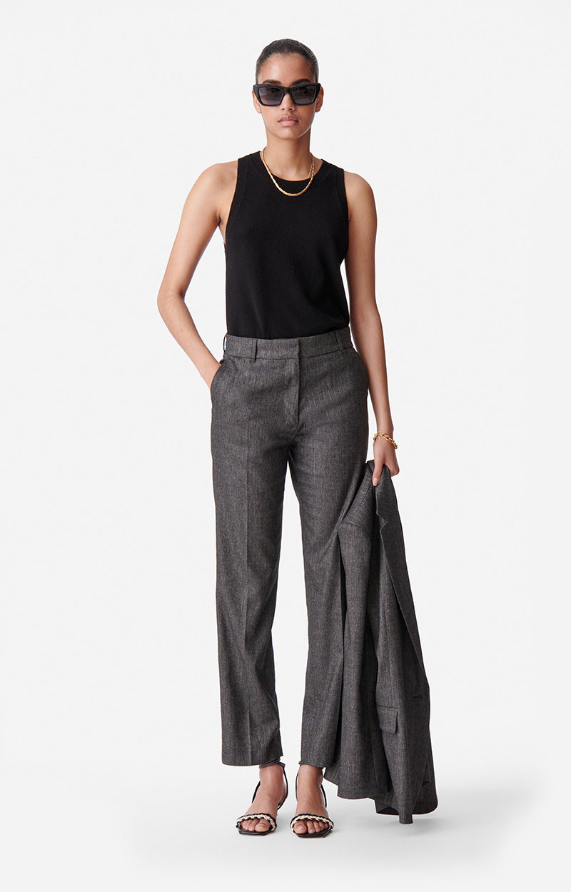 11 QTY NEW // ANTHRACITE CHINE / Pantalon Dandy - ANTHRACITE CHINE