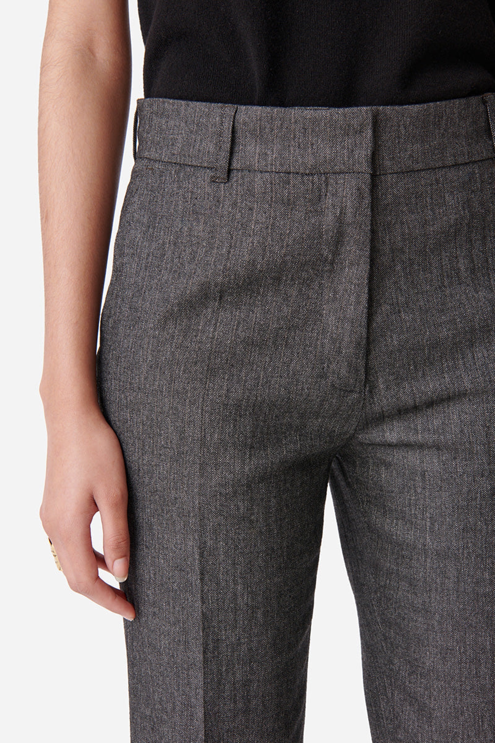 Pantalon Dandy en laine mélangée - Anthracite Chiné