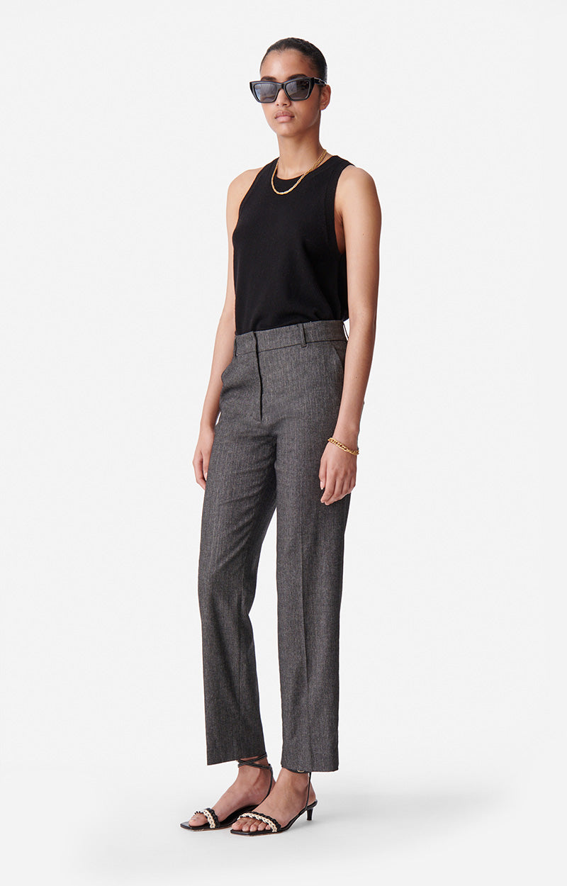 11 QTY NEW // ANTHRACITE CHINE / Pantalon Dandy - ANTHRACITE CHINE