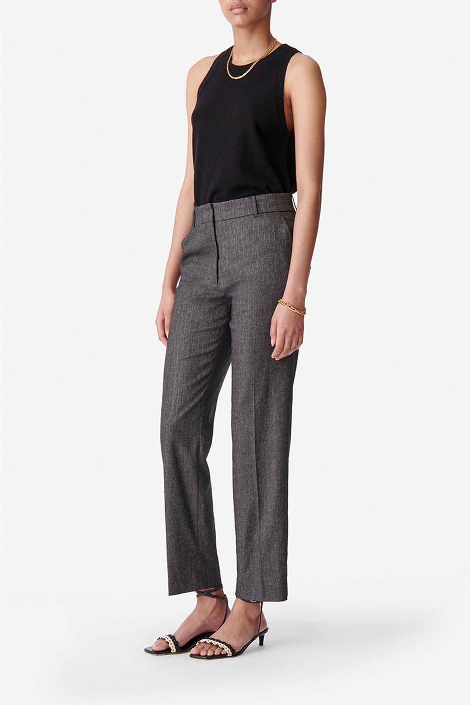 Pantalon Dandy en laine mélangée - Anthracite Chiné