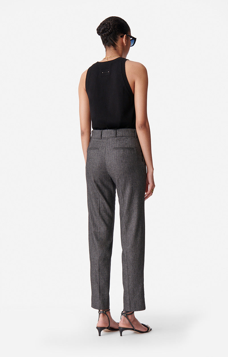 Pantalon Dandy en laine mélangée - Anthracite Chiné
