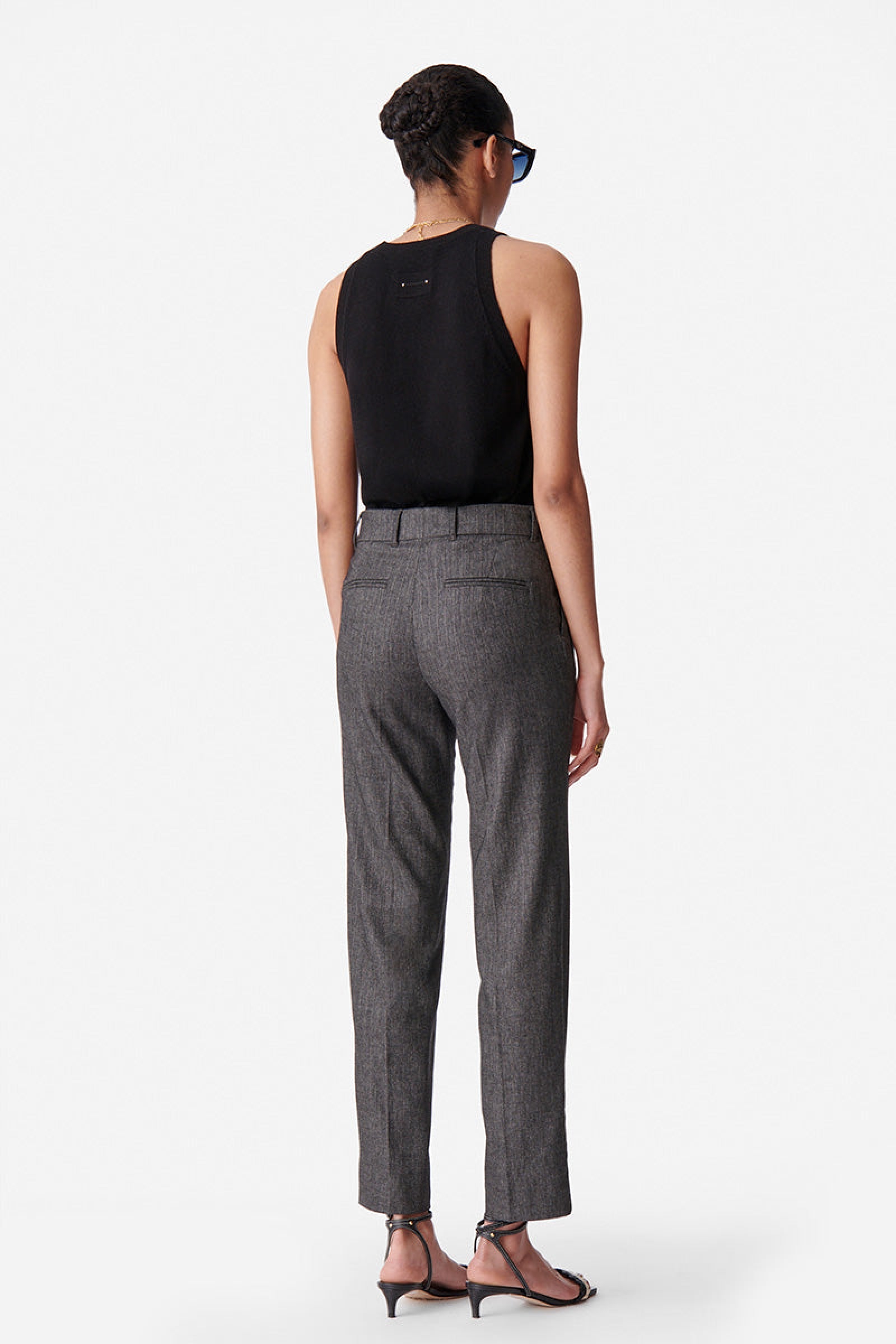 Pantalon Dandy en laine mélangée - Anthracite Chiné