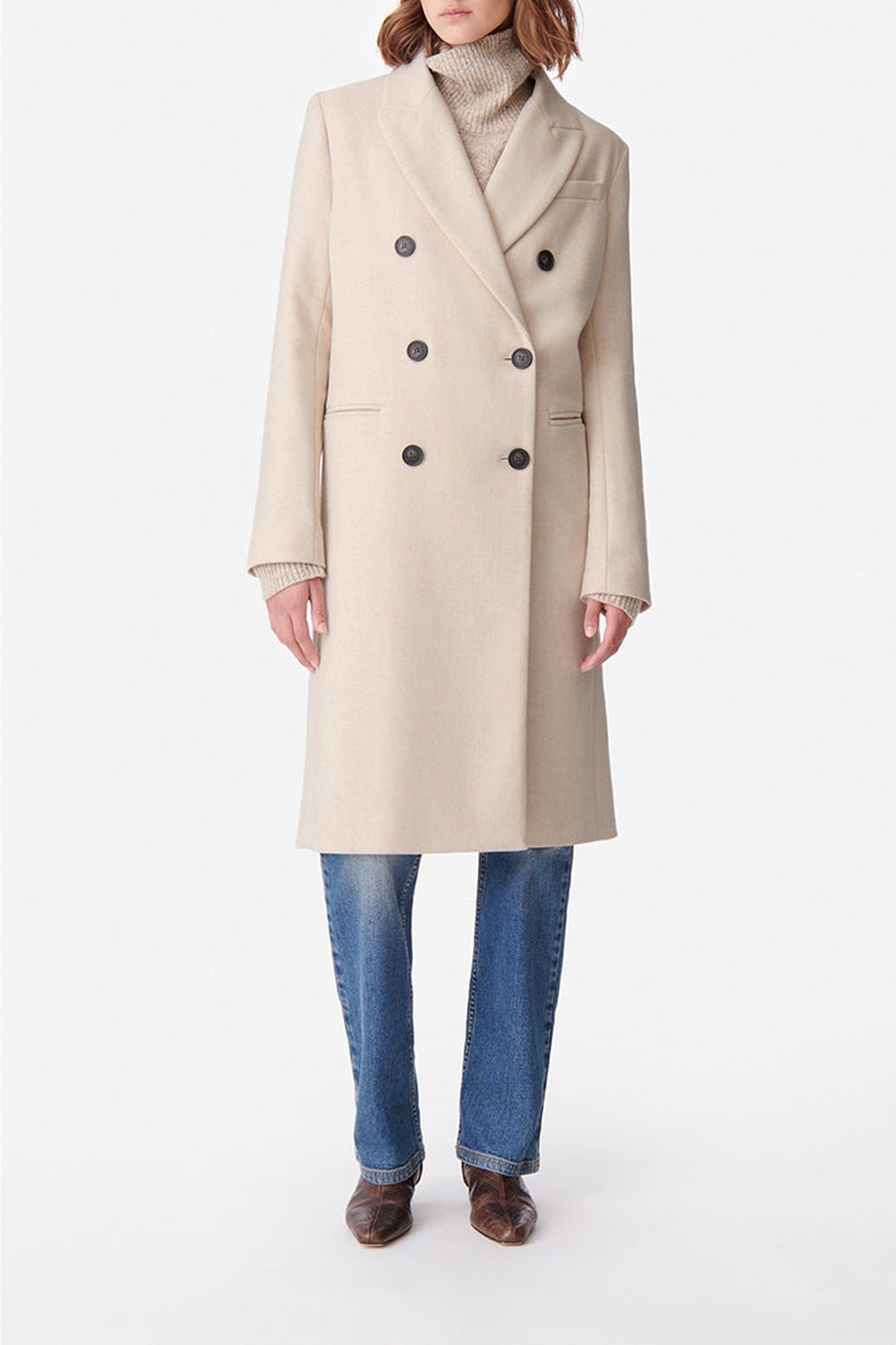 Manteau Dionysos en laine - Naturel