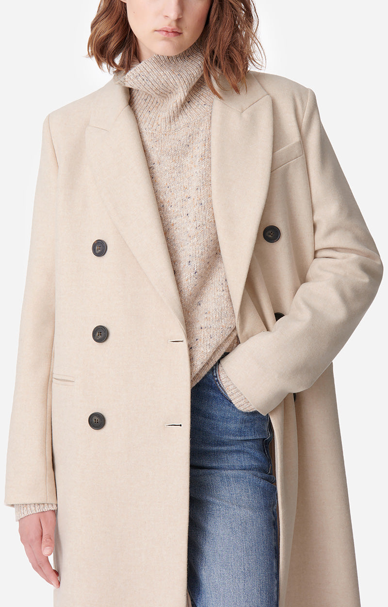 Manteau Dionysos en laine - Naturel