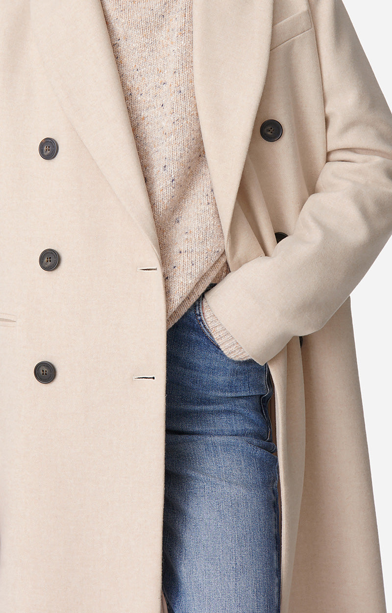 Manteau Dionysos en laine - Naturel