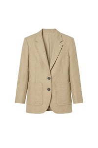 Blazer droit en laine - Argile