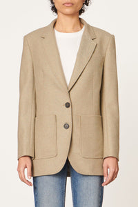 Blazer droit en laine - Argile