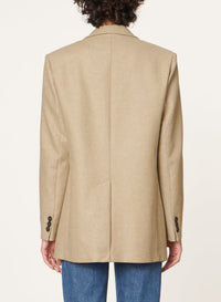 Blazer droit en laine - Argile