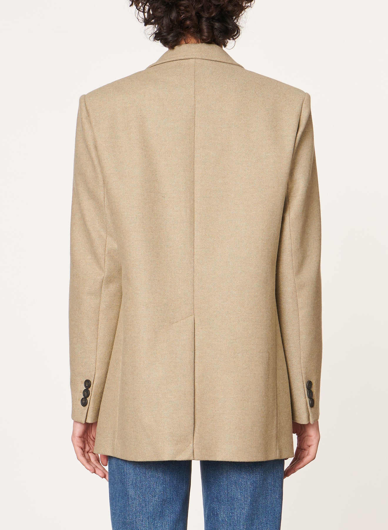 Blazer droit en laine - Argile