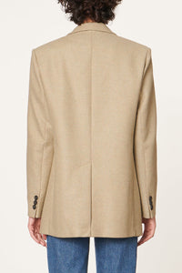 Straight-cut wool blazer - Argile