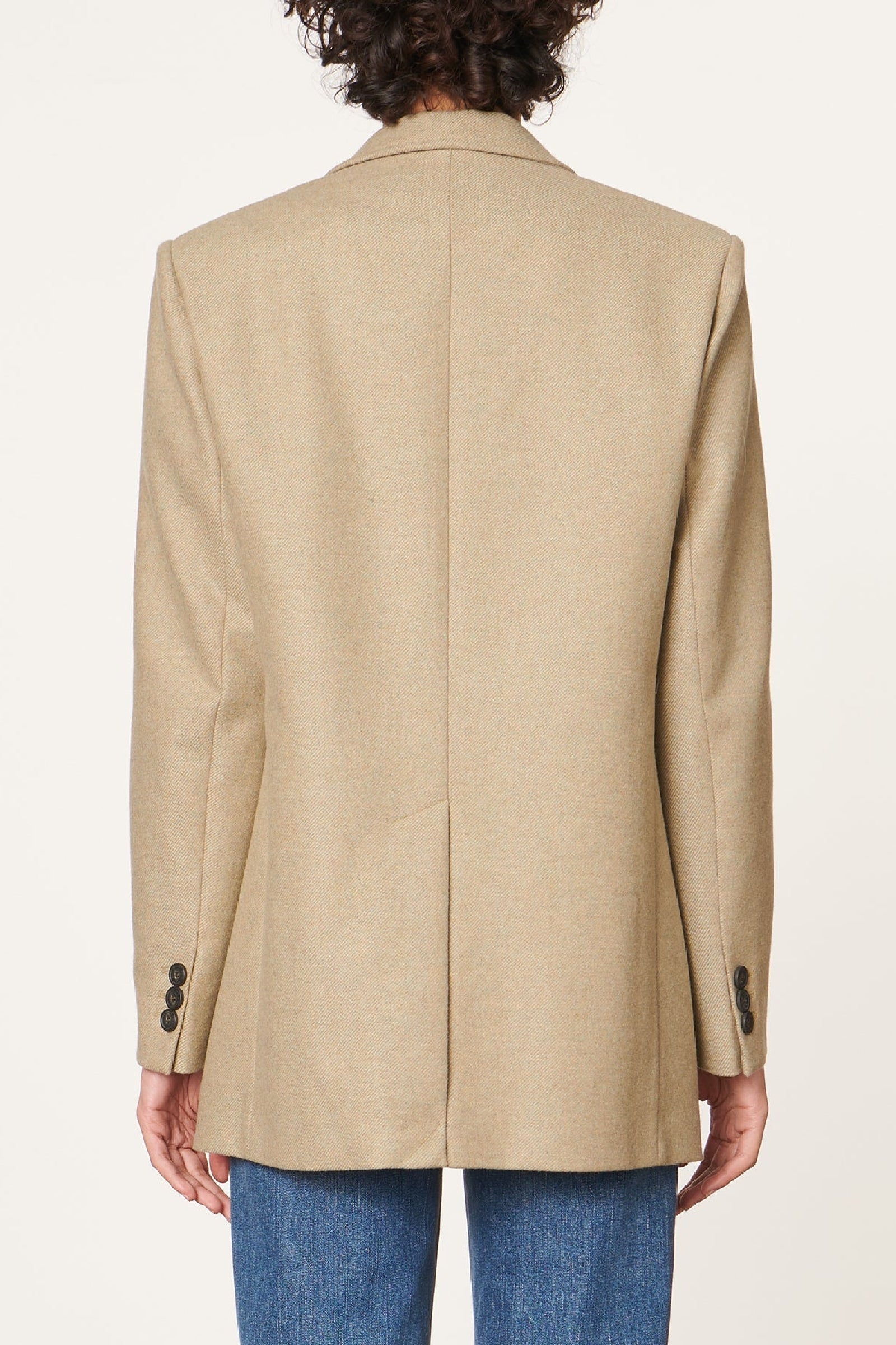 Straight-cut wool blazer - Argile
