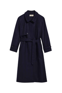Manteau Dexter en laine - Marine & Noir