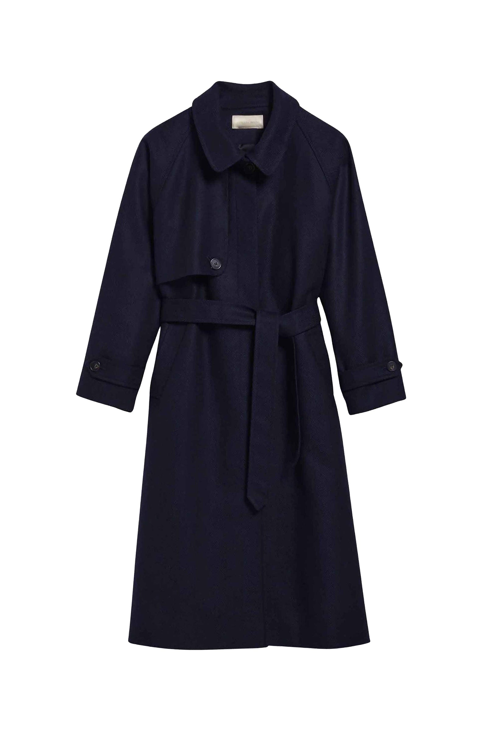 Manteau Dexter en laine - Marine & Noir