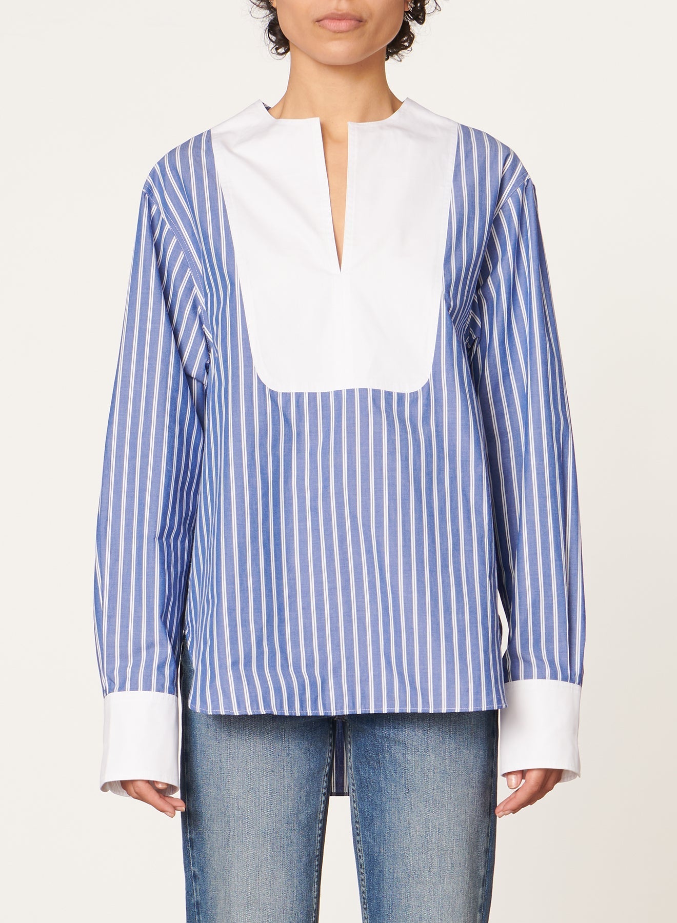 Chemise à col rond Danny - Bleu