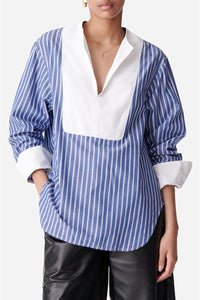 Chemise à col rond Danny - Bleu
