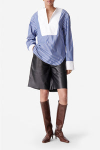 Chemise à col rond Danny - Bleu