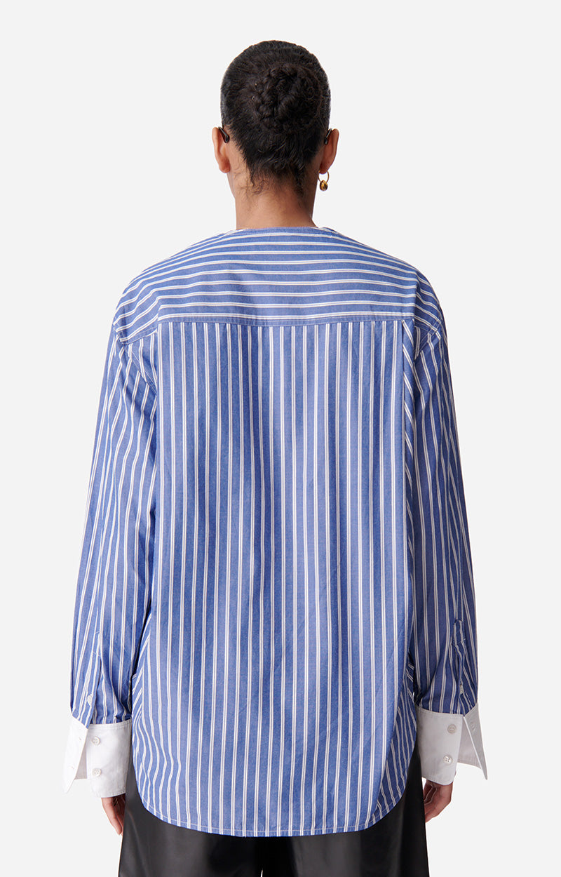 Chemise à col rond Danny - Bleu
