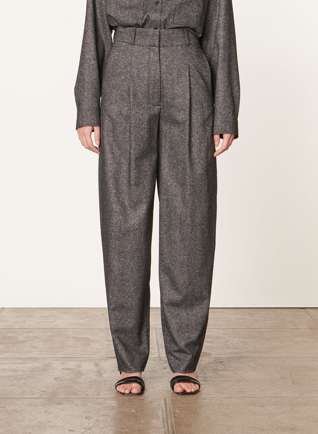 Pantalon David en laine - Anthracite Chiné