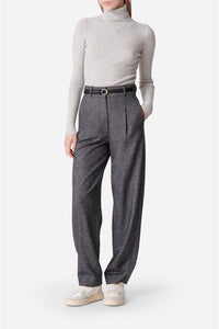 Pantalon David en laine - Anthracite Chiné