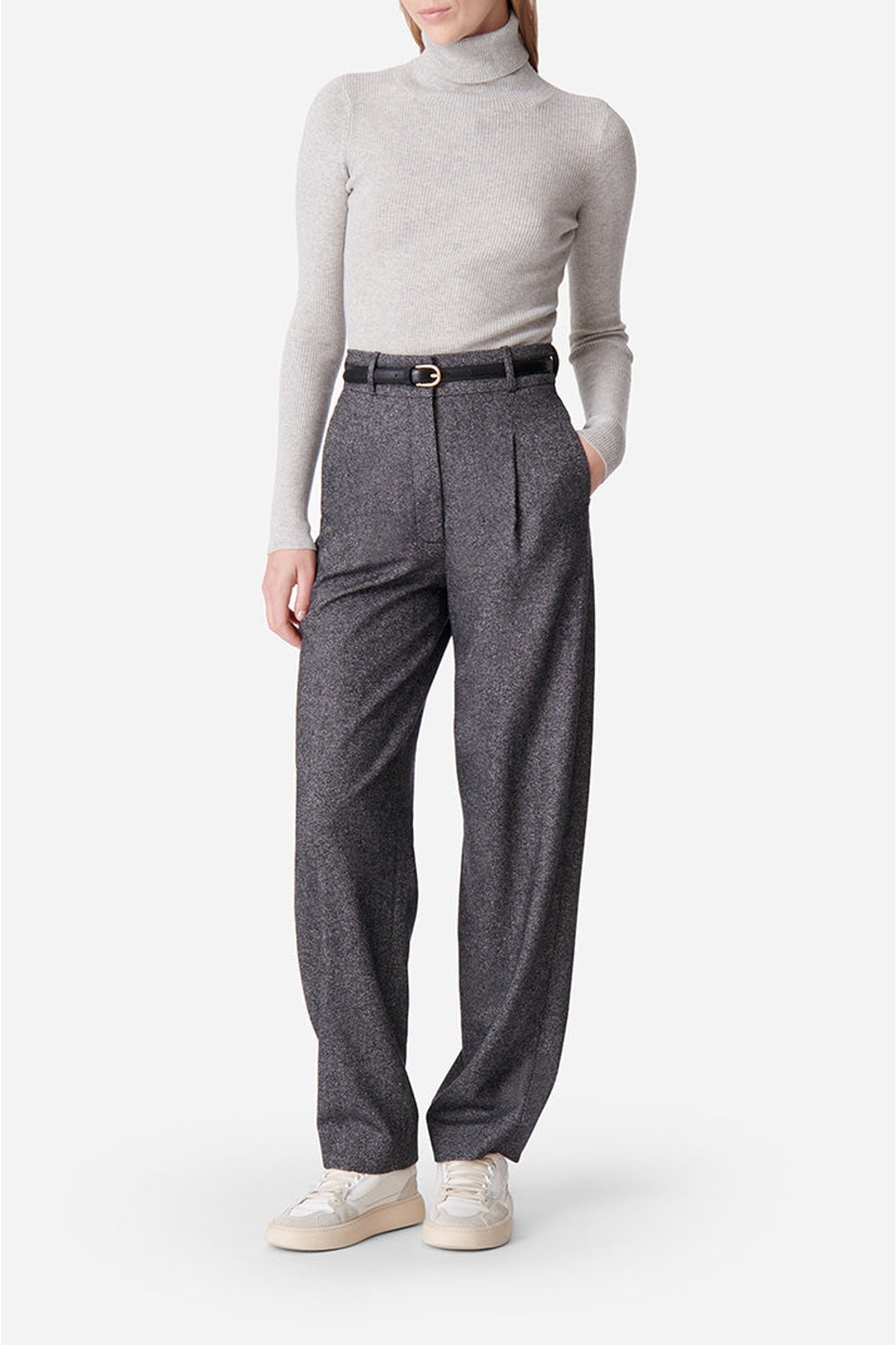 Pantalon David en laine - Anthracite Chiné