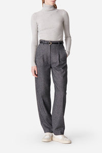 Pantalon David en laine - Anthracite Chiné