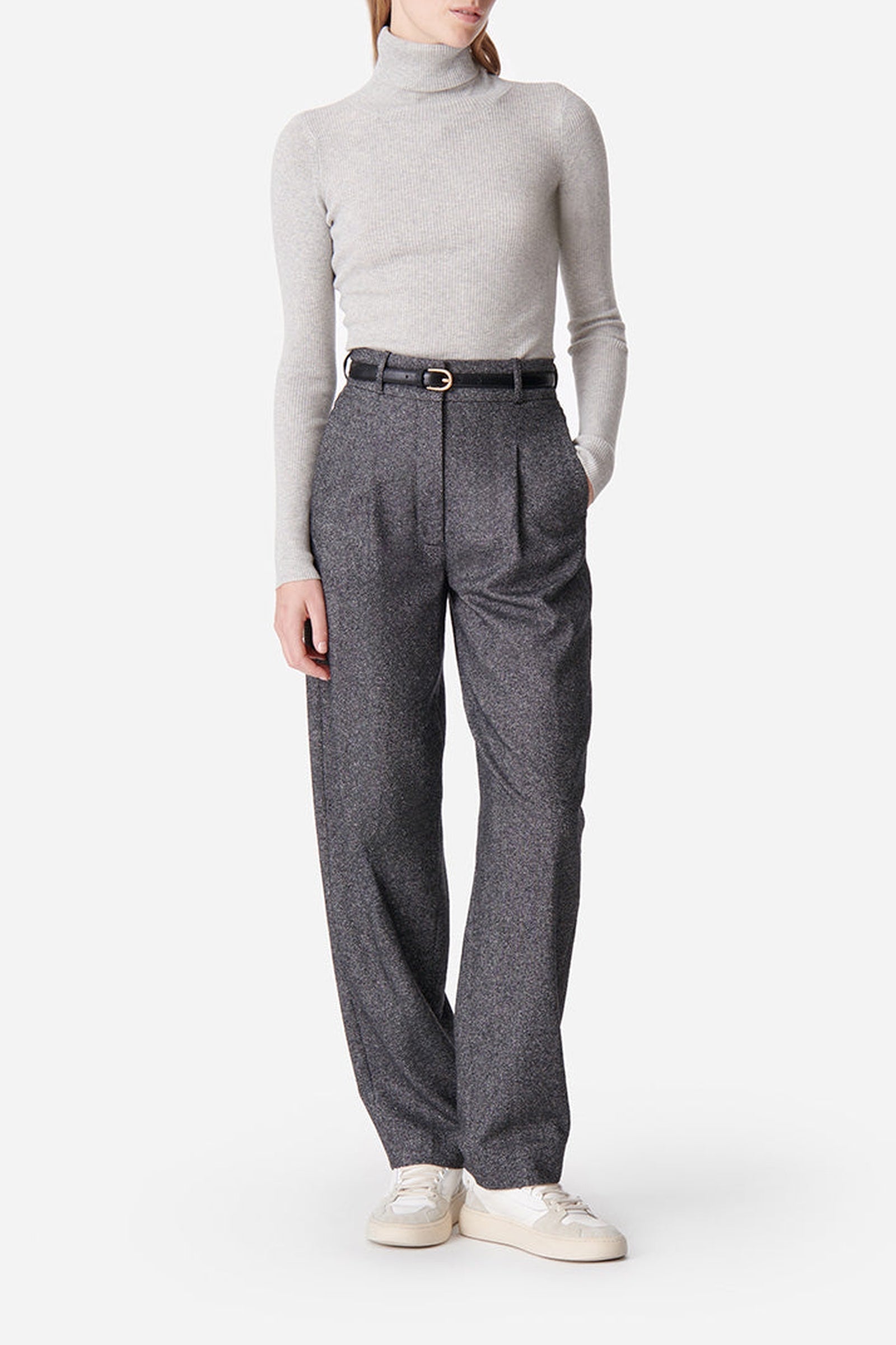 Pantalon David en laine - Anthracite Chiné