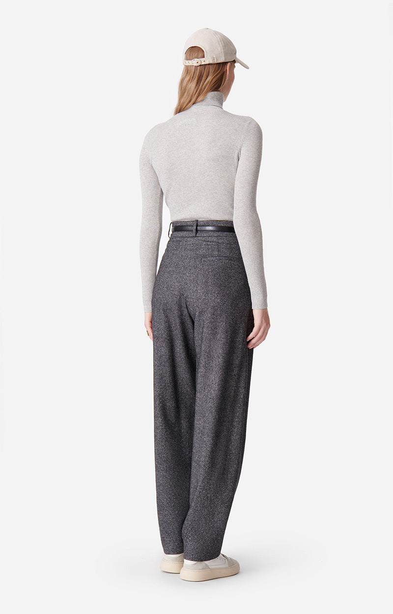 Pantalon David en laine - Anthracite Chiné