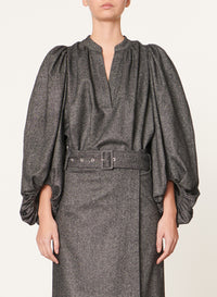 24 QTY NEW // ANTHRACITE CHINE / Blouse Bell - ANTHRACITE CHINE