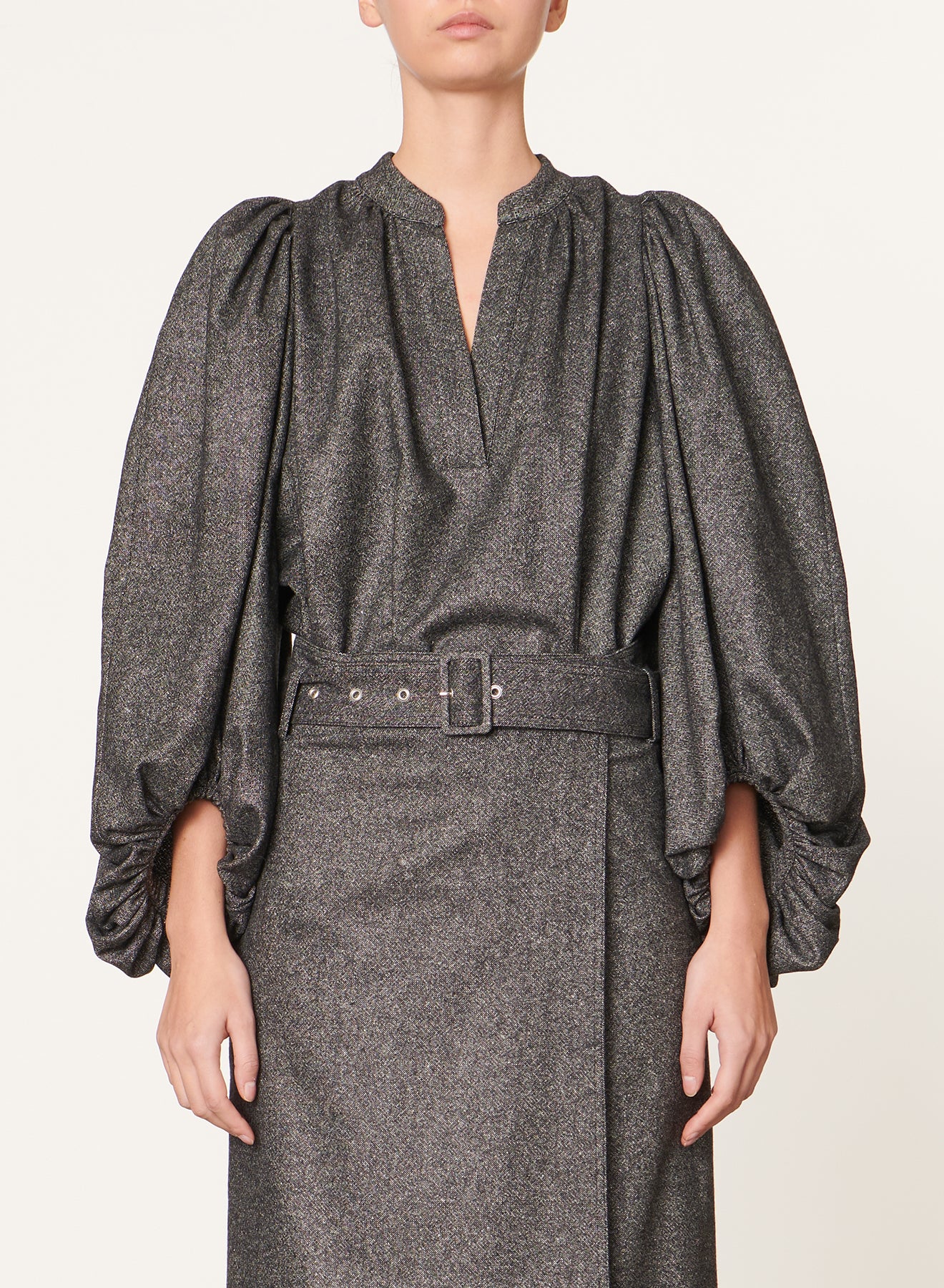 24 QTY NEW // ANTHRACITE CHINE / Blouse Bell - ANTHRACITE CHINE