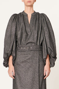 Blouse Bell en laine - Anthracite Chiné