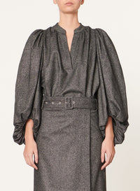 Blouse Bell en laine - Anthracite Chiné