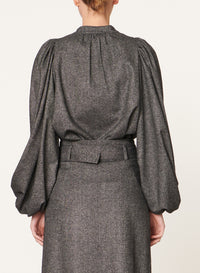 24 QTY NEW // ANTHRACITE CHINE / Blouse Bell - ANTHRACITE CHINE