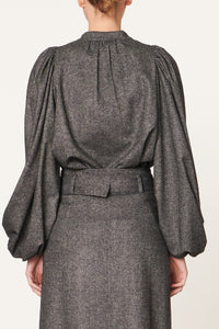Blouse Bell en laine - Anthracite Chiné