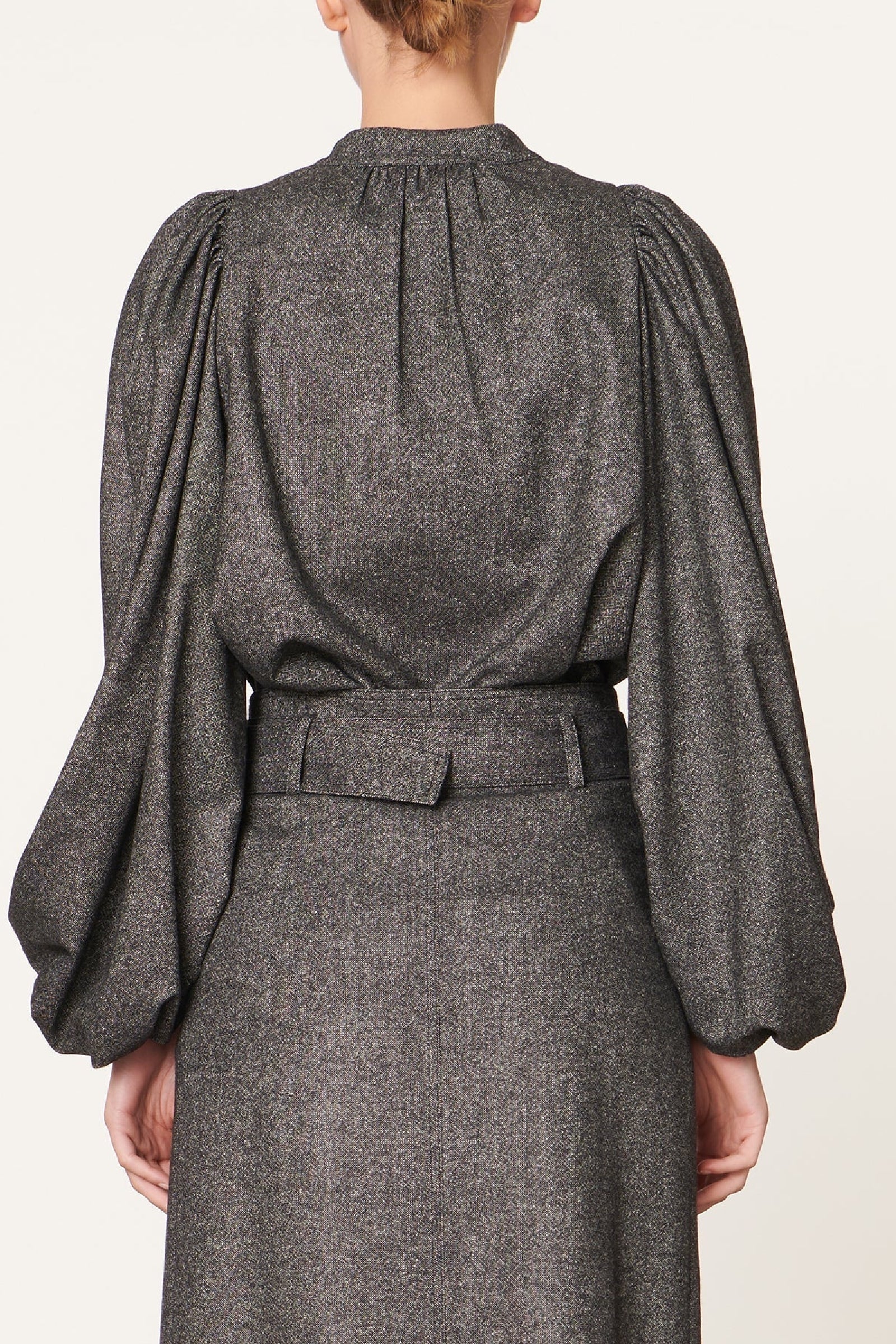 Blouse Bell en laine - Anthracite Chiné