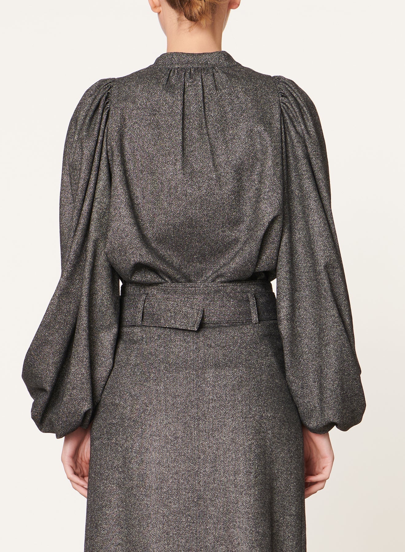 Blouse Bell en laine - Anthracite Chiné