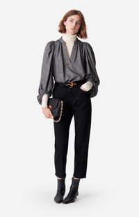 24 QTY NEW // ANTHRACITE CHINE / Blouse Bell - ANTHRACITE CHINE