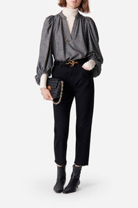 Blouse Bell en laine - Anthracite Chiné