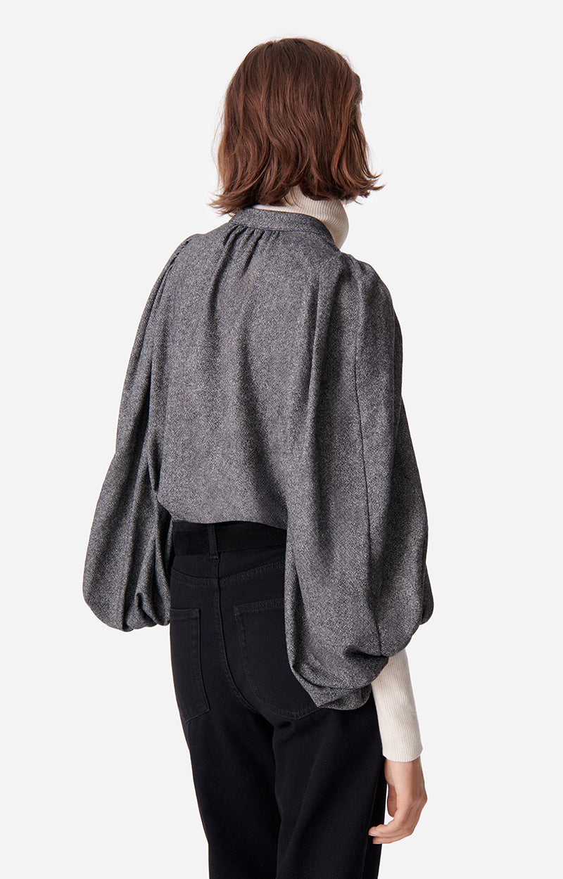 Blouse Bell en laine - Anthracite Chiné