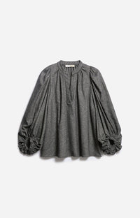 Blouse Bell en laine - Anthracite Chiné
