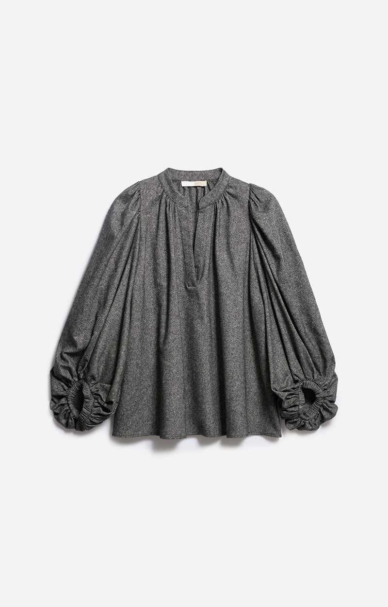 Blouse Bell en laine - Anthracite Chiné