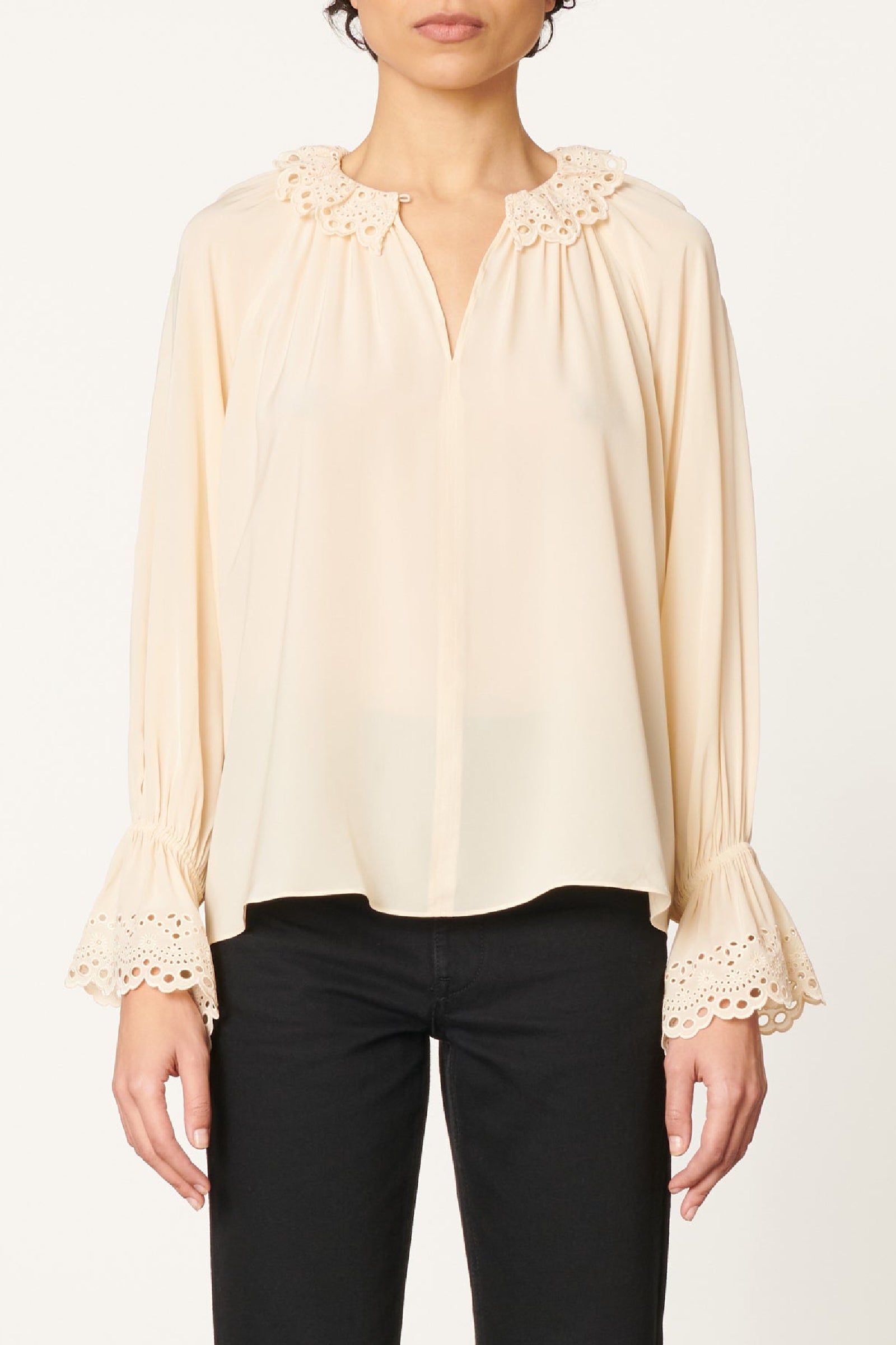 Blouse fluide à broderies anglaises - Silk