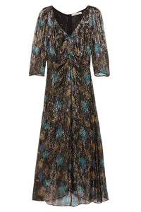 Robe midi à manches volantées Darcia - Noir