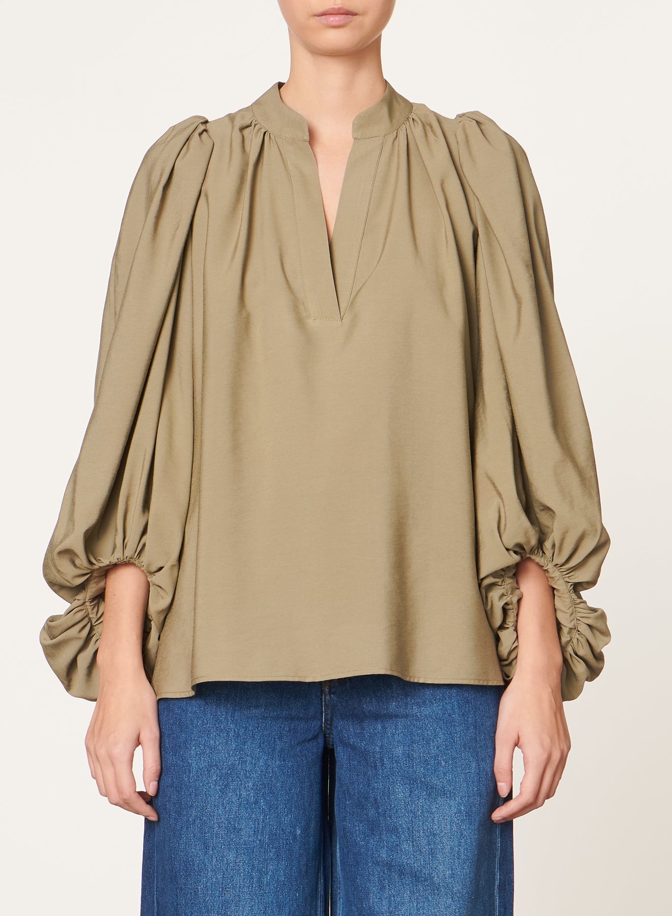 17 QTY NEW // KAKI / Blouse Bell - KAKI