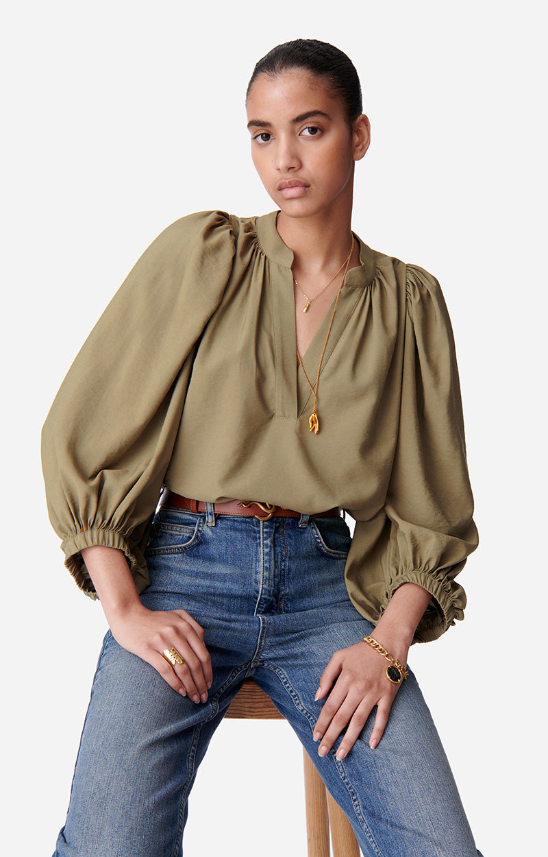 17 QTY NEW // KAKI / Blouse Bell - KAKI