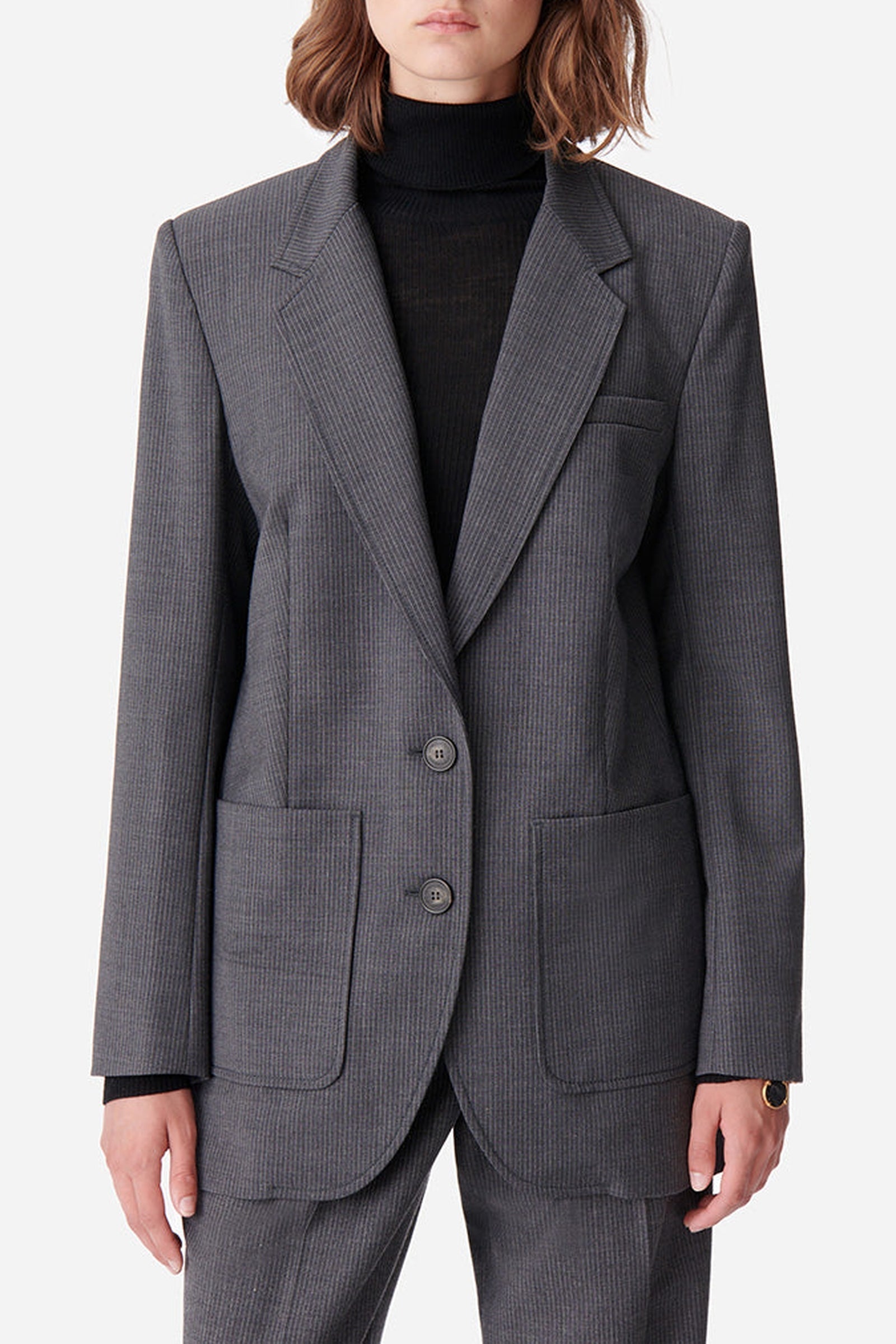 Blazer Bradley en laine mélangée - Anthracite Chiné